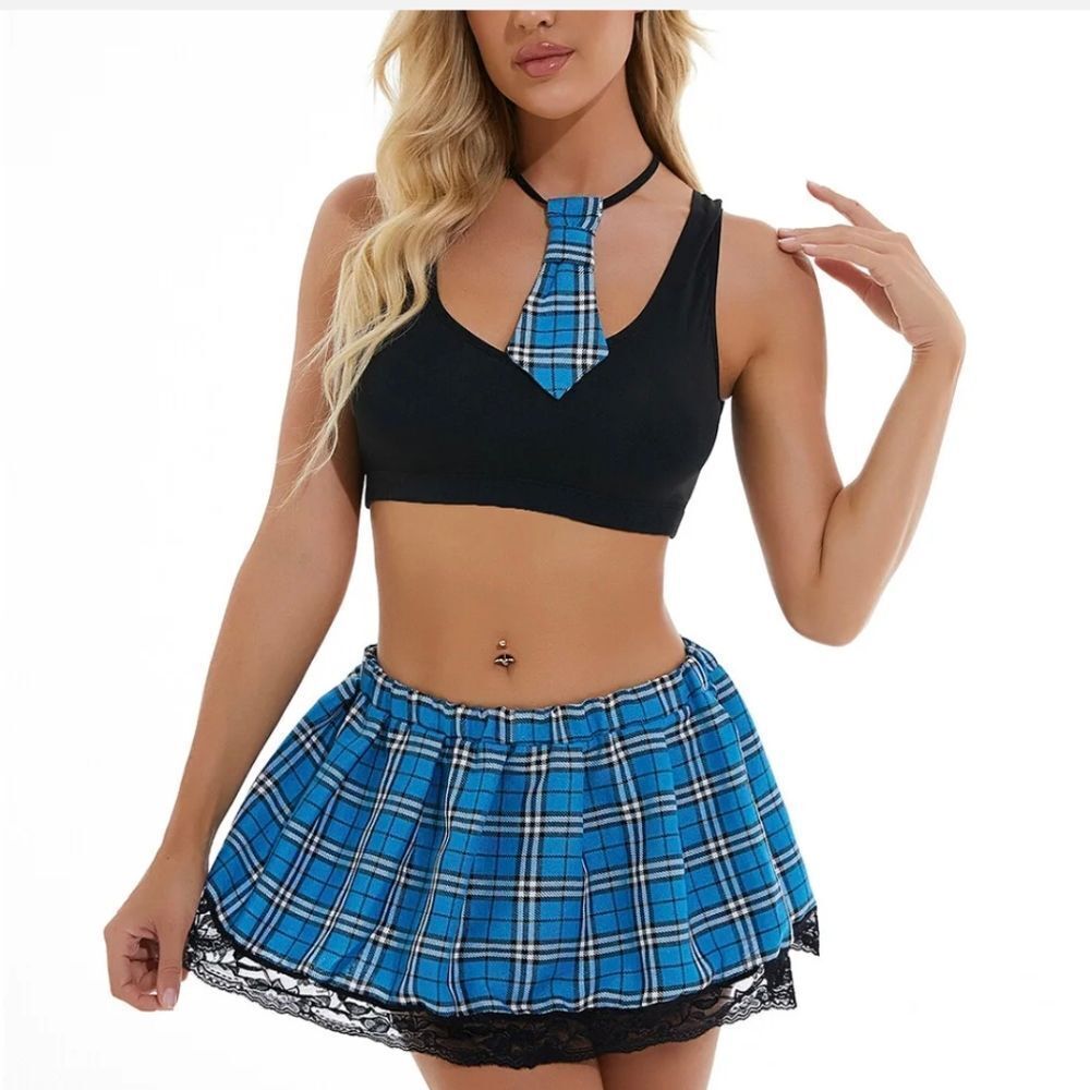 School Girl Lingerie for Women Cosplay Set Sexy Roleplay Student Costumes US